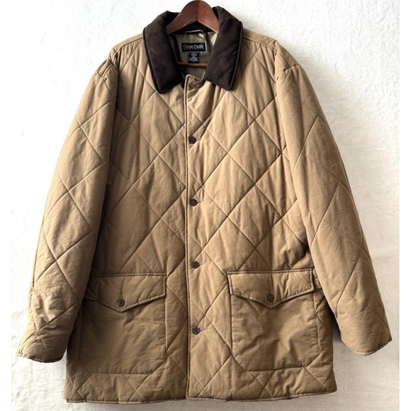Ocean Pacific Other - Ocean Pacific Tan Suede Collar Quilted Barn Coat Pockets Lined Size XXL‎